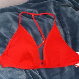 Abercrombie & Fitch
Textured Racerback Triangle Bikini Top Red
